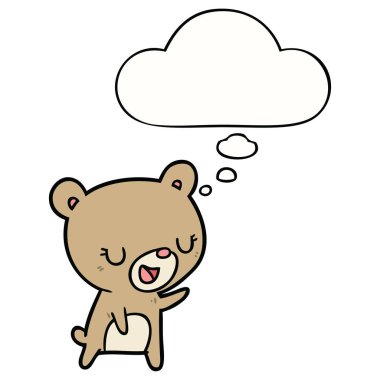 karikatür ayı ve düşünce balonu