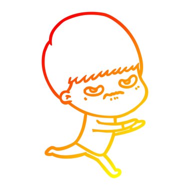 sıcak degrade çizgi çizim karikatür kızgın çocuk