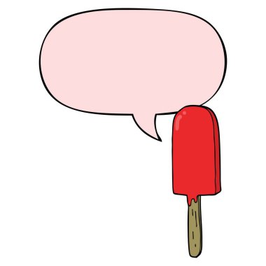 karikatür lolipop ve konuşma balonu