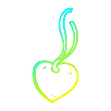 soğuk degrade çizgi çizim karikatür kalp etiketi