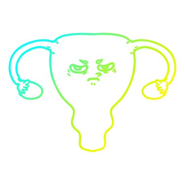 soğuk degrade çizgi çizim karikatür kızgın rahim