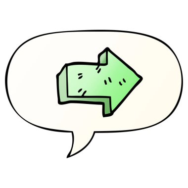 düzgün degrade stil çizgi film işaret ok ve konuşma balonu