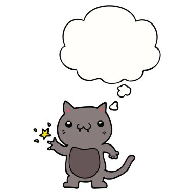 karikatür kedi çizilme ve düşünce balonu