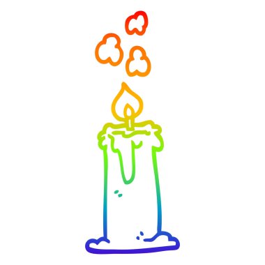 gökkuşağı degrade çizgi çizim karikatür mum yakma