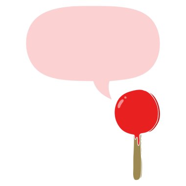 retro tarzında karikatür lolipop ve konuşma balonu