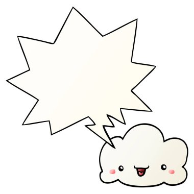 düzgün degrade tarzında karikatür bulut ve konuşma balonu