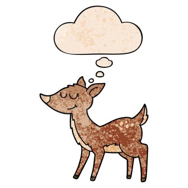 grunge doku desen tarzı karikatür geyik ve düşünce balonu