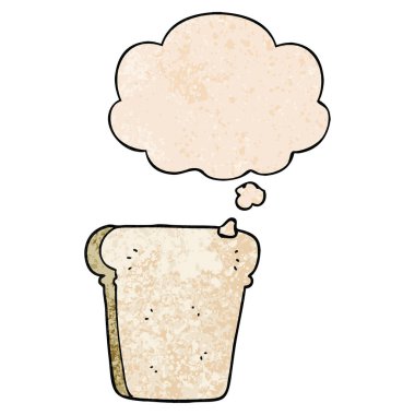 grunge doku patt ekmek karikatür dilim ve düşünce balonu