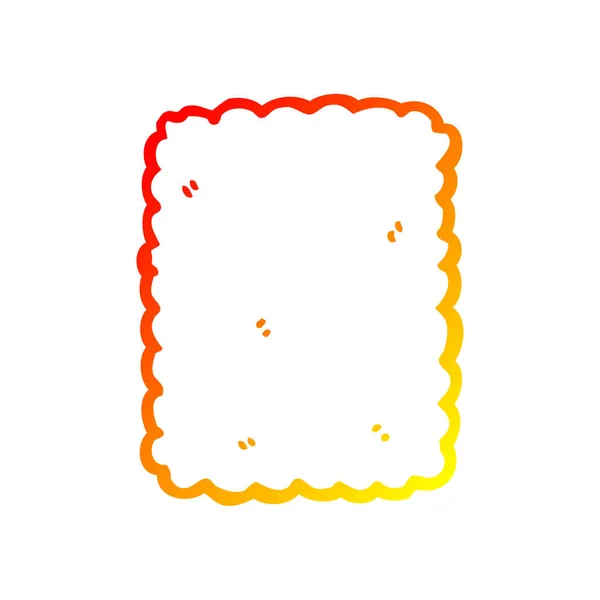 Warme kleurovergang lijntekening cartoon biscuit — Stockvector
