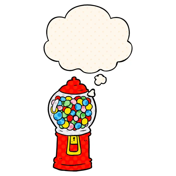 Cartoon Gumball machine en dacht bubble in Comic Book stijl — Stockvector