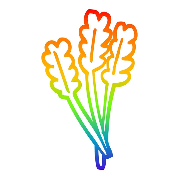 Rainbow gradient linje ritning tecknad torkat vete — Stock vektor