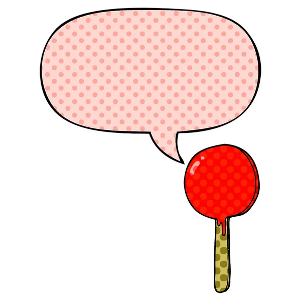 Cartoon Lollipop en toespraak bubble in Comic Book stijl — Stockvector