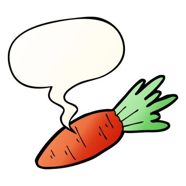 karikatür havuç ve konuşma balonu pürüzsüz degrade tarzında