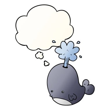 çizgi film spouting balina ve pürüzsüz degrade sty düşünce balonu