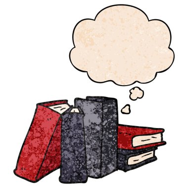 çizgi film kitapları ve grunge doku desen tarzında düşünce balonu