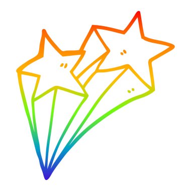 gökkuşağı gradyan çizgi çizim karikatür yıldız