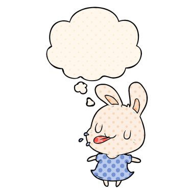 çizgi film tavşan ve çizgi roman tarzında düşünce balonu