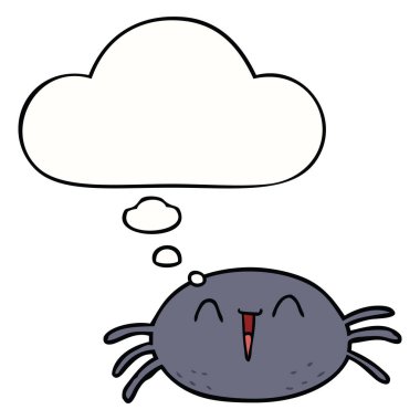 karikatür örümcek ve düşünce balonu