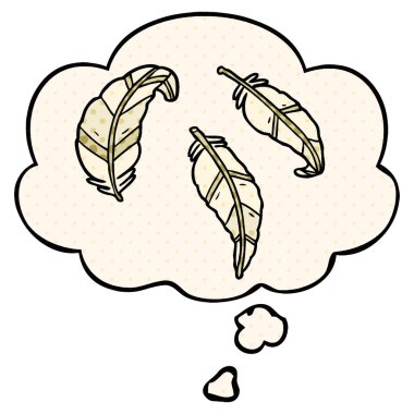 çizgi film tüyleri ve çizgi roman tarzında düşünce balonu