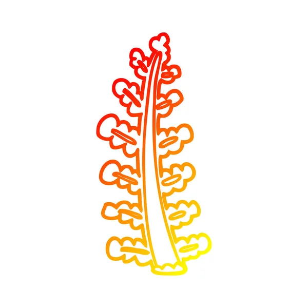 Varm gradient linje ritning Cartoon Plant — Stock vektor
