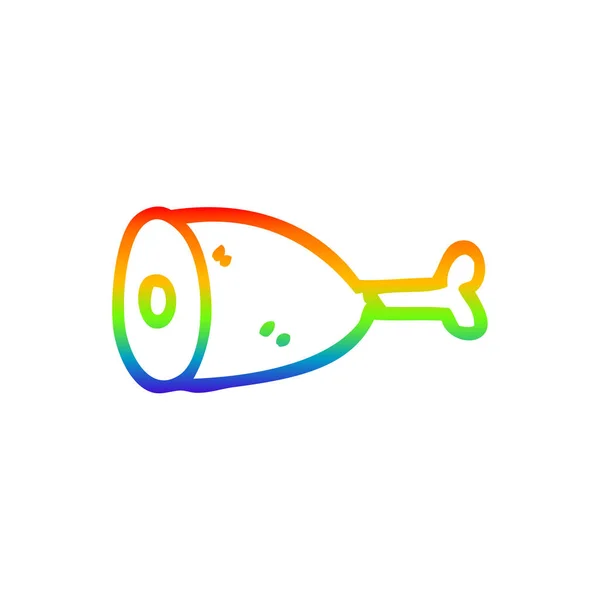 Rainbow Gradient Line Zeichnung Cartoon Fleisch — Stockvektor