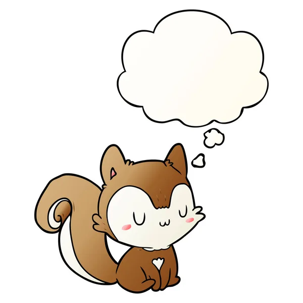 Cartoon eekhoorn en gedachte bubble in gladde gradiënt stijl — Stockvector