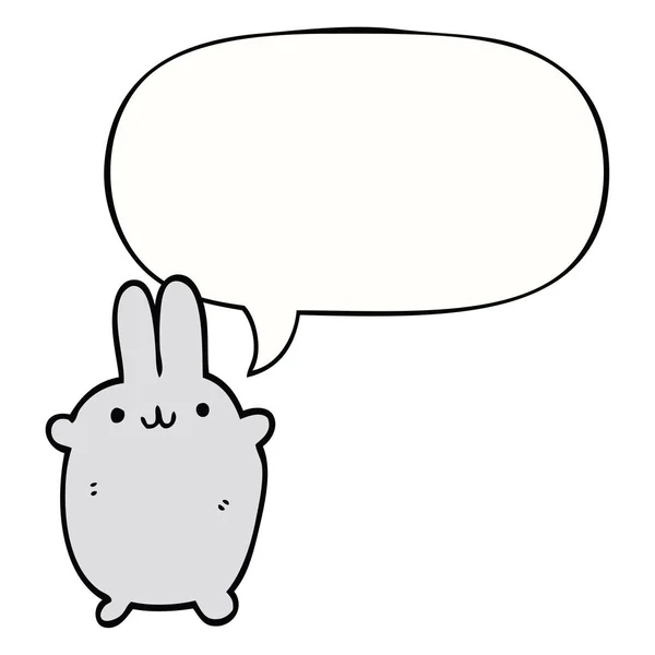 Conejo de dibujos animados y burbuja del habla — Vector de stock