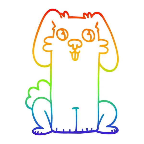 Linea gradiente arcobaleno disegno cartone animato coniglietto carino — Vettoriale Stock
