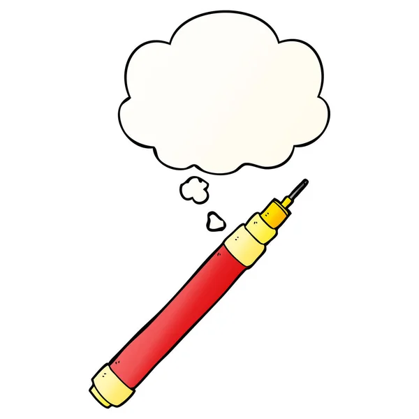 滑らかなグラデーションスタイルで漫画のペンと思考バブル — ストックベクタ