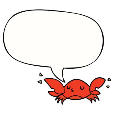 karikatür yengeç ve konuşma balonu