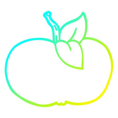 soğuk degrade çizgi çizim karikatür sulu elma