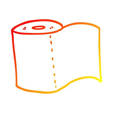 sıcak degrade çizgi çizim karikatür tuvalet rulo