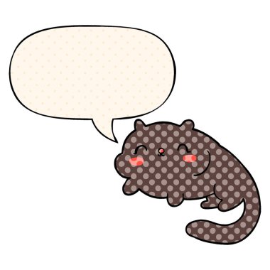 çizgi film kedi ve çizgi roman tarzında konuşma balonu