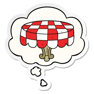 karikatür tablo ve basılı bir etiket olarak düşünce balonu