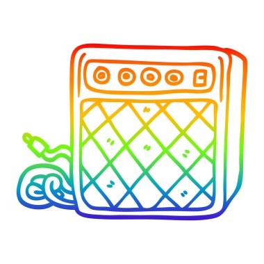 gökkuşağı gradyan çizgi çizim karikatür retro hoparlör sistemi