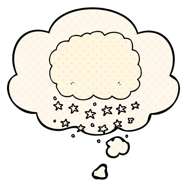 Мультяшное облако дождя и мыльный пузырь в стиле комиксов — стоковый вектор