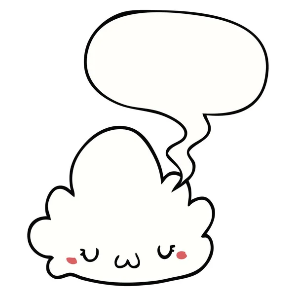 Cute cartoon cloud and speech bubble — Stock Vector