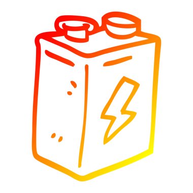 sıcak degrade çizgi çizim karikatür pil