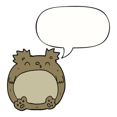 karikatür ayı ve konuşma balonu