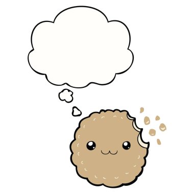 karikatür bisküvi ve düşünce kabarcık