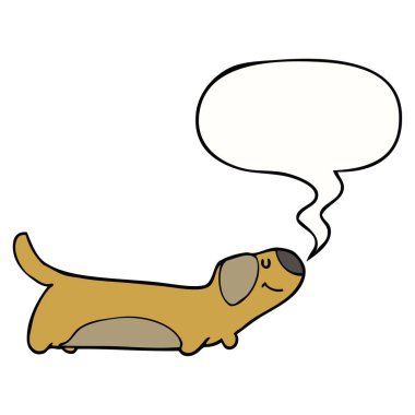 Çizgi film köpek ve konuşma balonu