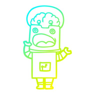 soğuk degrade çizgi çizim karikatür robot