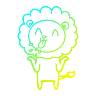 soğuk degrade çizgi çizim mutlu karikatür aslan