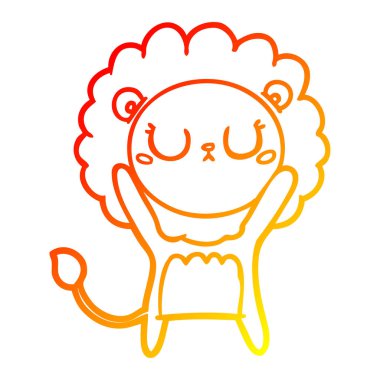 sıcak degrade çizgi çizim karikatür aslan