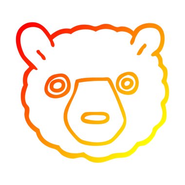 sıcak degrade çizgi çizim karikatür ayı yüz