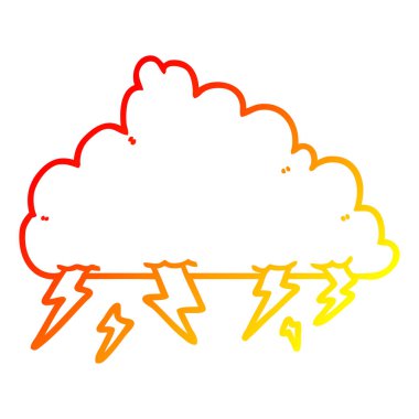sıcak degrade çizgi çizim karikatür thundercloud