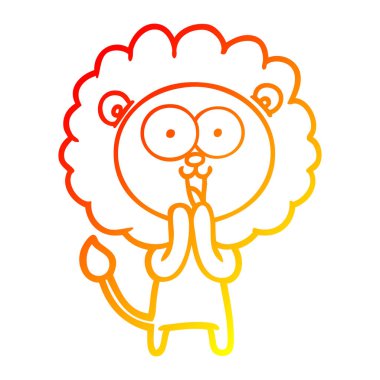 sıcak degrade çizgi çizim mutlu karikatür aslan