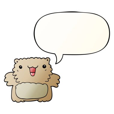 düzgün degrade tarzında karikatür ayı ve konuşma balonu