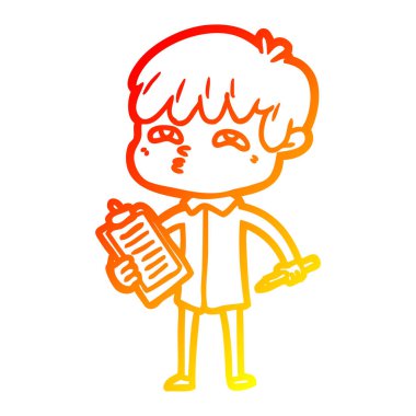 sıcak degrade çizgi çizim karikatür meraklı adam