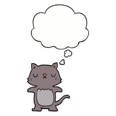 karikatür kedi ve düşünce balonu